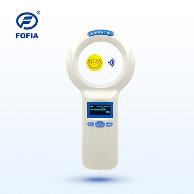 o leitor For Animal Management de 134.2Khz RFID 12 línguas OLED indica o botão azul