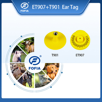 FOFIA RFID Electronic Ear Tag Etiquetas de rastreamento de animais com termômetro para bovinos e ovinos