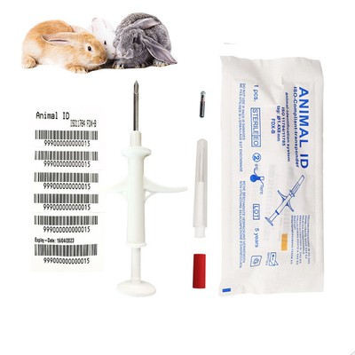 Rastreamento de cães FDX B Animal Microchip Tag em bolsa esterilizada com 4 barcode adesivos