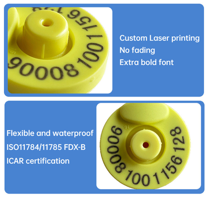 Etiquetas de orelha de seguimento animais 134.2khz de Electonic Rfid para a identificação animal
