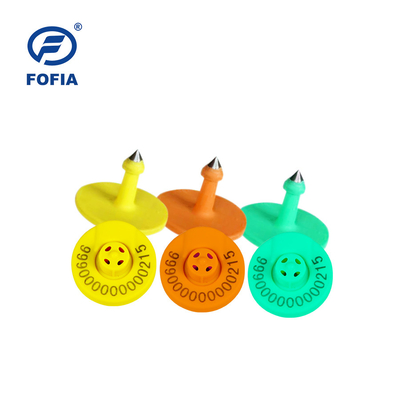 Amarelo 17cm Distância de leitura Rfid Animal Ear Tag para ovelhas cabras porquinho