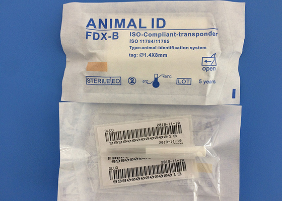 Animal de estimação reusável que segue o microchip, microplaqueta da identidade de 1.4*8mm para cães 10 anos de garantia