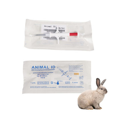 seringas animais do microchip da identificação de 134.2Khz RFID com as etiquetas de 1.4*8mm Bioglass para identificadores injetáveis do animal de animal de estimação