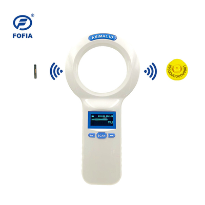 24/7 OLED White Animal Microchip Scanner com Buzzer Rfid Reader embutida