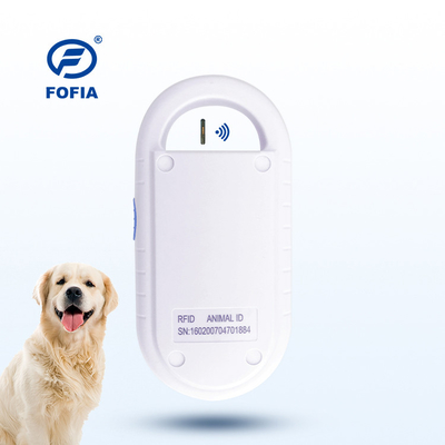 Escaner de microchip de animais USB branco 6 cm 134,2 kHz Sem armazenamento de dados para cães Leitor de RFID animal