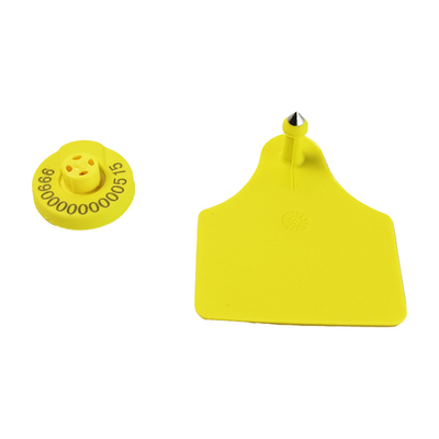 Marca de ouvido RFID de cor e frequência personalizável para vaca com peso de 2g e altura de 22,5mm
