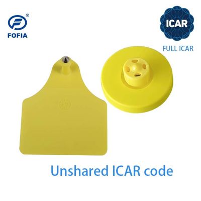 Etiqueta auricular RFID Icar completa, etiqueta eletrônica animal circular projetada para gerenciamento de criação e abate, atendendo a ISO11784 5 e FDX B