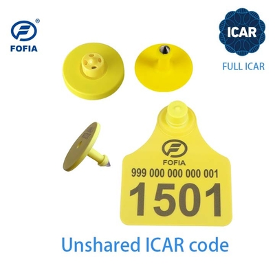 FULL ICAR ET908 Marca de ouvido circular para identificação de animais com suporte ao leitor BLE ISO11784/5 Código ICAR não compartilhado