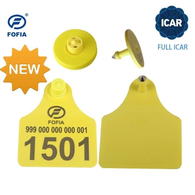 FULL ICAR ET908 Marca de ouvido circular para identificação de animais com suporte ao leitor BLE ISO11784/5 Código ICAR não compartilhado