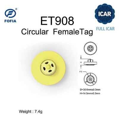 FULL ICAR ET908 Marca de ouvido circular para identificação de animais com suporte ao leitor BLE ISO11784/5 Código ICAR não compartilhado
