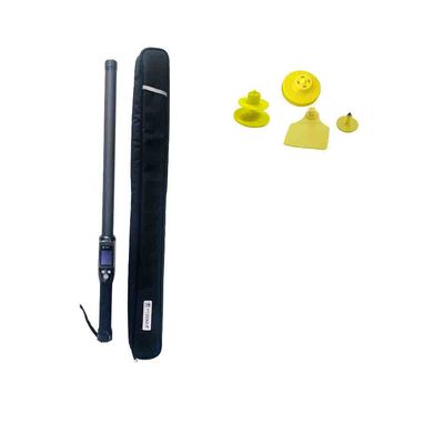 Leitor de etiquetas RFID profissional de gado de longa distância PT290 com armazenamento de dados em tela OLED para leitura de chip de identificação UHF / LF