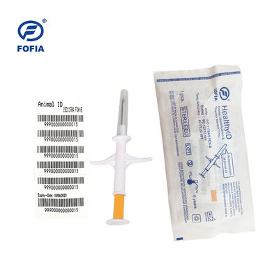 Microchip de temperatura RFID com sensor integrado e material de bioglás para identificação de animais, conforme com a norma ISO 11784/11785