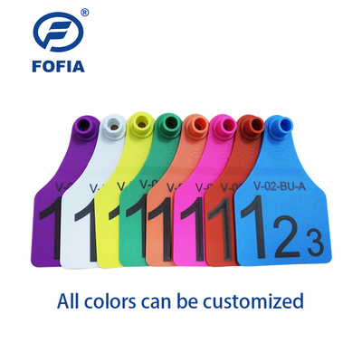 Etiqueta Visual RFID Mini/Média/Grande para Gestão Animal Suporte Impressão a Laser 134.2 Khz Amarelo ou Outra Cor