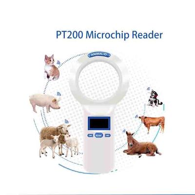 Animal Microchip Scanner PT200 projetado para ler informações de microchip e temperatura compatível com armazenamento de 1000 dados