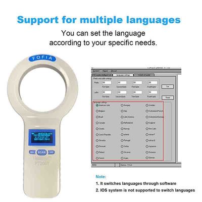Scanner de microchip RFID alimentado por bateria de lítio recarregável simplificando o processo de identificação