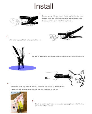 0.5 Aplicador universal de etiquetas auriculares para gado Plier utilizado para bovinos Bezerros Porcos Cabras Ovelhas Cordeiros e outros animais