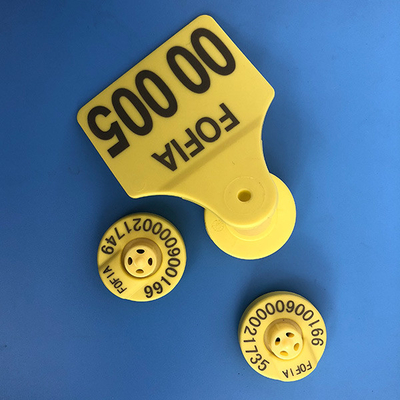 Etiqueta de orelha eletrônica animal 134.2khz de Rfid 350N para seguir com o gado da impressão de laser