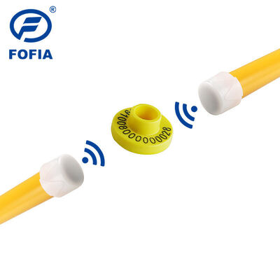 Marca auditiva RFID certificada pela ICAR com material TPU e frequência de 134,2 kHz para gestão de ovinos e caprinos