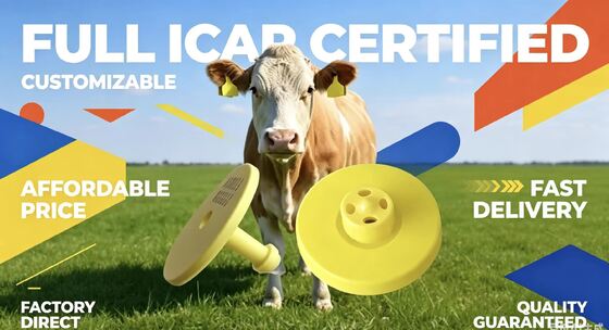 FULL ICAR Certified Durable FDX-B Electronic Ear Tags For Cattle Tracking and Identification Supporting Livestock Monitoring and Farm Traceability (Etiquetas de ouvido eletrônicas duráveis FDX-B certificadas pela ICAR para rastreamento e identificação de gado)
