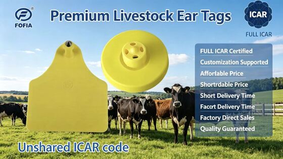 FULL ICAR Certified Waterproof Durable ET956/ET957+T967 Marcas de ouvido eletrónicas para rastreamento e identificação de cabras e ovelhas