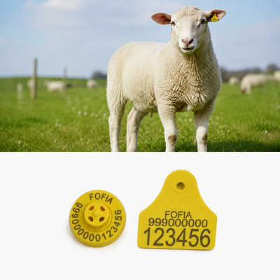 Etiquetas de ouvido eletrónicas RFID ISO11784 85 FDX B Compliant ICAR Certified Waterproof TPU for Animal Traceability and Management