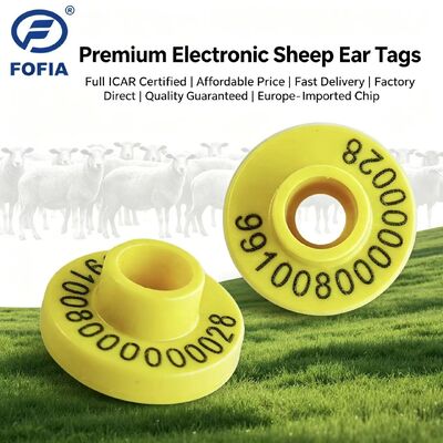 Etiquetas eletrônicas de ouvido RFID Certificado ICAR ISO11784 85 FDX B Compatível Material impermeável TPU Design durável para gestão de animais