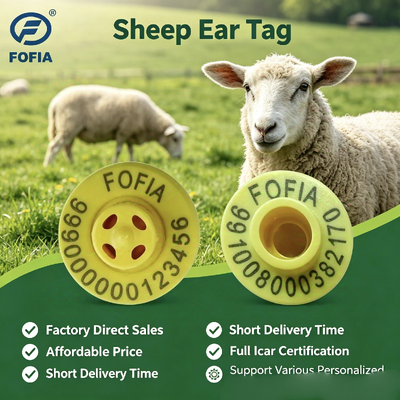 Marcas de ouvido eletrónicas TPU certificadas pela ICAR para gado de cabras e ovinos, em conformidade com a norma ISO 11784/11785