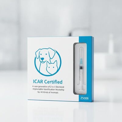Certificado ICAR Uma nova geração de microchip de identificação implantável esterilizado 2 em 1 para todos os tipos de animais ZS006