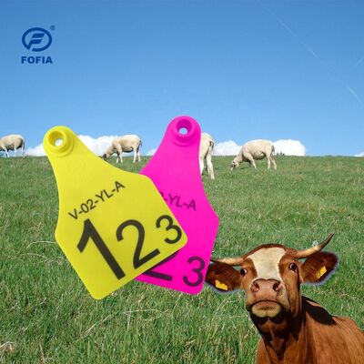 T921 Marca auditiva de animais amarelo RFID TPU de rastreamento para uso em explorações de gado