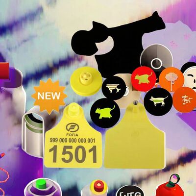 ISO11784/5 FULL ICAR Approved Electronic Ear Tag Waterproof RFID Goat Tag para Gestão de Fazenda