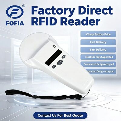 Leitor de mão RFID à prova d'água com tela OLED 128x32 USB para plástico Solução de longo alcance para animais de estimação e uso em fazendas e ranchos 125khz
