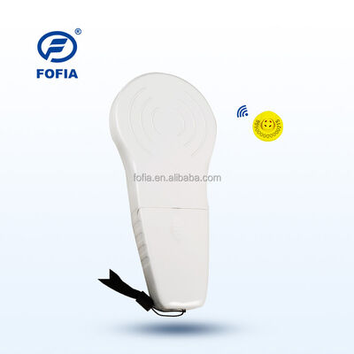 FOFIA Leitor portátil RFID de plástico durável com tela OLED 128x32 /USB para uso de animais de estimação e fazendas / ranchos de longa distância