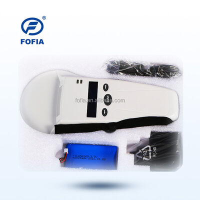 FOFIA Leitor portátil RFID de plástico durável com tela OLED 128x32 /USB para uso de animais de estimação e fazendas / ranchos de longa distância