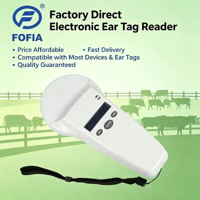 Leitor de mão RFID durável com tela OLED 128x32 USB para plástico Solução de longo alcance para uso em animais de estimação e fazendas e ranchos