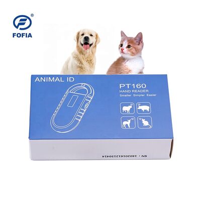Leitor de cartão RFID de microchip de animal portátil PT160 134,2kHz OLED Screen USB Bateria de lítio CE Certificado Protocolo ISO 11784/11785