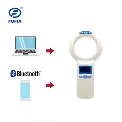 Leitor portátil RFID PT200 de plástico durável com tela OLED 128x64 ISO11784/5 Protocolo de leitura de longo alcance para animais de estimação e uso na fazenda