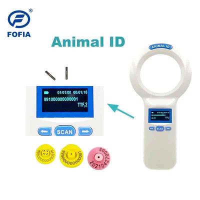 Leitor portátil RFID PT200 de plástico durável com tela OLED 128x64 ISO11784/5 Protocolo de leitura de longo alcance para animais de estimação e uso na fazenda