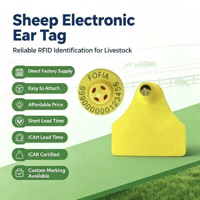 Combinação resistente à água marca de ouvido eletrônica de rastreamento de animais nova alta qualidade RFID TPU laser codificação 3 anos de garantia Fofia