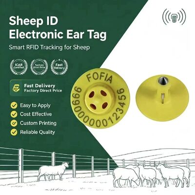 etiqueta auricular eletrônica de 134,2 kHz TPU com faixa de leitura de 10 cm para suínos e ovelhas