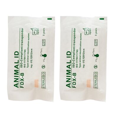 Fofia RFID 134.2kHz ICAR Certificado Tipo Dividido Animal ID Microchip 2.12 * 12mm Modelo ZS005 Material à prova d'água Novo 1,5 ano