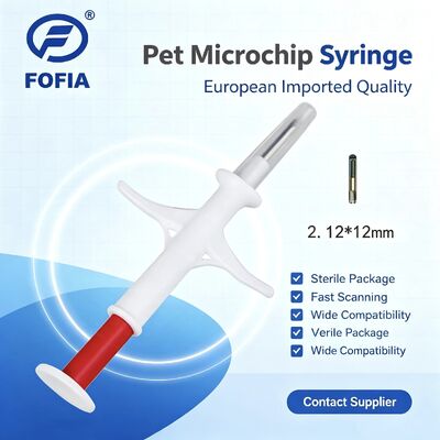 Fofia 2026 Nova Venda Quente RFID 134.2kHz Material PP Microchip de Identificação Animal Uso Agrícola Pet Injeção Etiqueta de Orelha RFID de 1.5 Ano