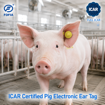 Fofia ET908 RFID Animal Ear Tag 134.2KHz FDX-B Smart Livestock ID Tag com ICAR completo