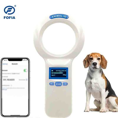 Redactor portátil RFID FOFIA PT200 branco à prova d'água tela OLED 128x64 134,2 kHz Frequência de leitura de longa distância