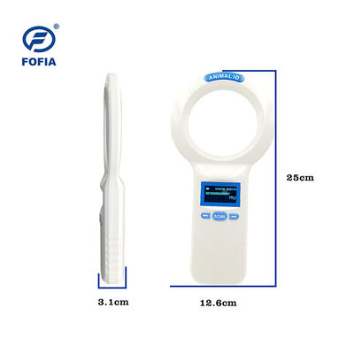 Fofia Microchip de plástico portátil para animais Leitor de cartão RFID PT160 134.2kHz OLED Screen USB Bateria de lítio CE Certificado ISO 5-10cm