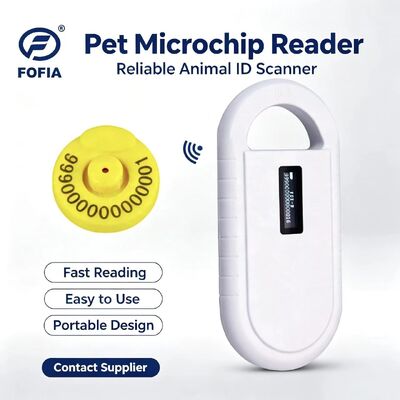 Fofia Microchip de plástico portátil para animais Leitor de cartão RFID PT160 134.2kHz OLED Screen USB Bateria de lítio CE Certificado ISO