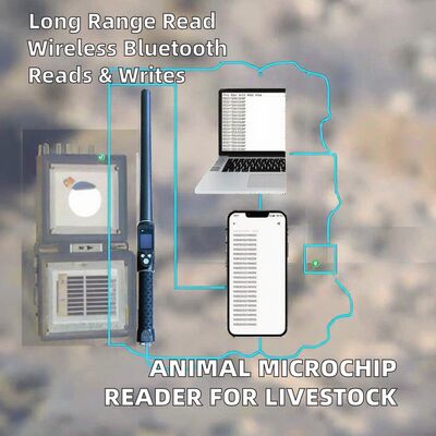 Leitor de Etiqueta de Orelha RFID FOFIA à Prova d'Água de Longo Alcance 134.2kHz Protocolo ISO11784/5 Distância de Leitura 30-100cm Material PVC para Fazenda