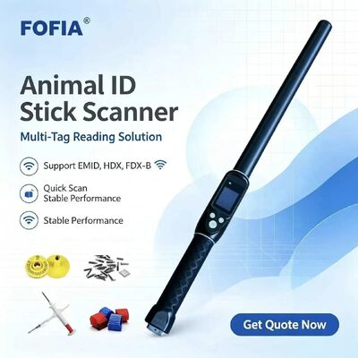 Leitor de Etiqueta de Orelha RFID Durável à Prova d'Água de Longo Alcance 134.2kHz Protocolo ISO11784/5 Distância de Leitura de 30-100cm Material de PVC para Fazenda