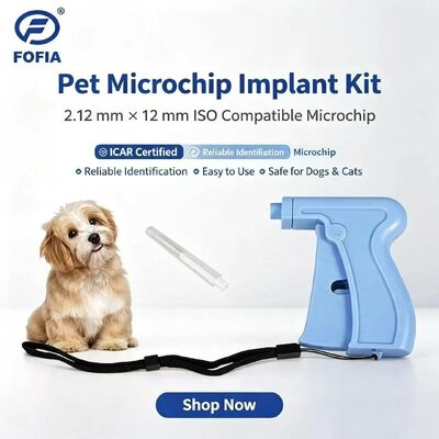 Fofia Nova Venda Quente RFID Separado Reutilizável 134.2kHz Microchip de Identificação Animal ZS005 Azul Impermeável Uso em Animais Injeção 1.5 Ano