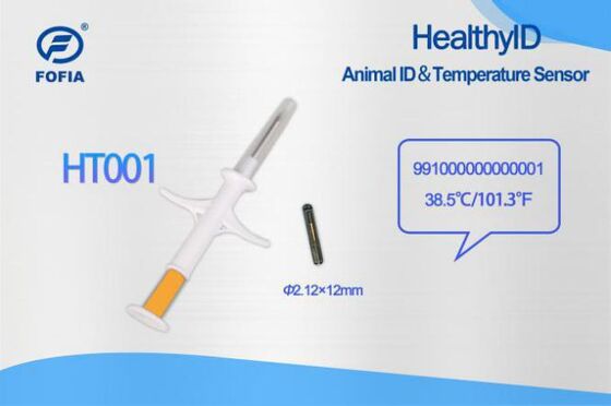 ICAR Certificado Fofia Novo Sensor de Temperatura Microchip RFID Quente Bioglássico Branco HT001 Animal ID Impermeável Cão Gato Animais de estimação 1.5