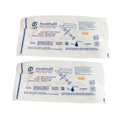 ICAR Certificado Fofia Novo Sensor de Temperatura Microchip RFID Quente Bioglássico Branco HT001 Animal ID Impermeável Cão Gato Animais de estimação 1.5
